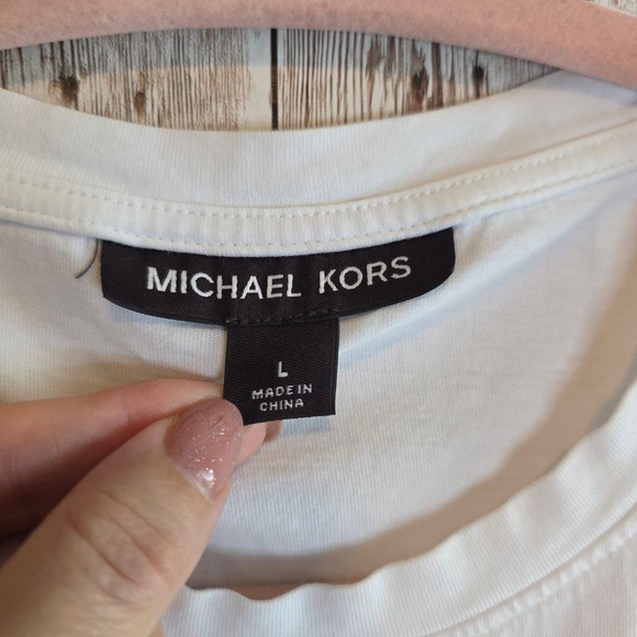 Men's Michael Kors T-shirt Size L White and Gray - Picture 5 of 7